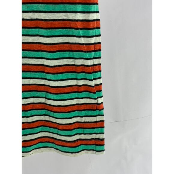 M&S COLLECTION Women's Red/White/Green Striped Crewneck Short Sleeve Top SZ 2 - Picture 6 of 11